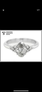 14 karaat witgoud ring 1.10ct diamand maat 14/54, Wit, Nieuw, Ophalen of Verzenden, 17 tot 18