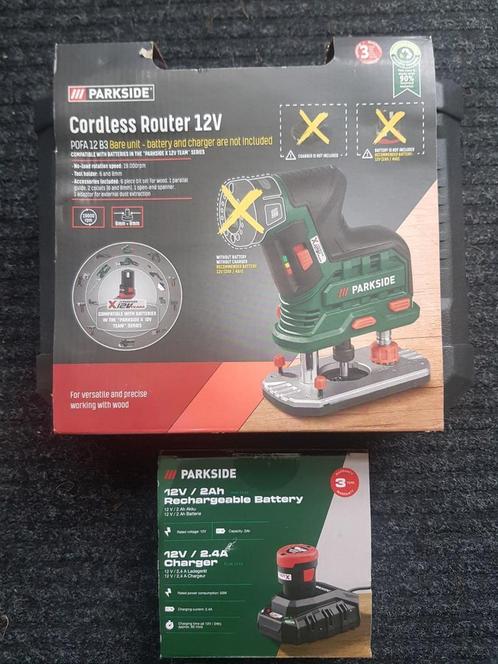 Parkside 12v accu bovenfrees machine, Doe-het-zelf en Verbouw, Gereedschap | Freesmachines, Nieuw, Accu, Bovenfrees, Ophalen