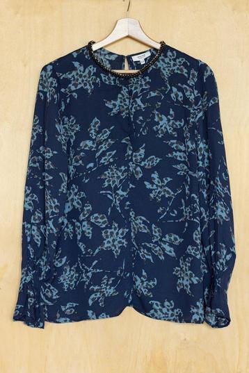 Reiss donkerblauwe top met print en mooie hals mt M 40 beschikbaar voor biedingen