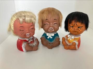 Vintage emotie poppetjes Iwai blij boos verdrietig set van 3 beschikbaar voor biedingen