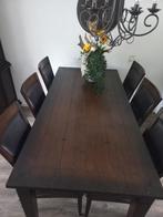 Eetkamertafel donker eiken, Huis en Inrichting, Tafels | Eettafels, Ophalen, Gebruikt, Eikenhout, 200 cm of meer