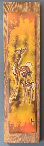 Nella Damsma - Hertjes . Emaille op koper wandplaat, Antiek en Kunst, Ophalen of Verzenden