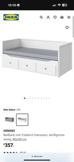 IKEA HEMNES BEDBANK 80 x 200 of 160 x 200, Gebruikt, Wit, Tweepersoons, Ophalen of Verzenden