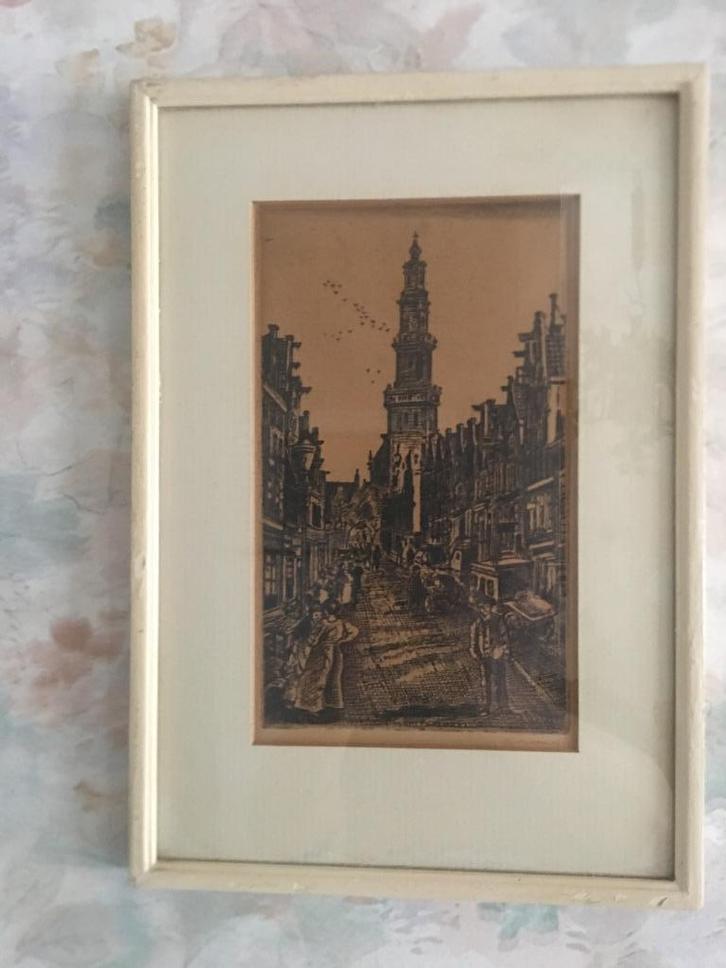 Ets  ,   Westertoren  .    Amsterdam, Antiek en Kunst, Kunst | Etsen en Gravures, Ophalen of Verzenden