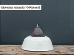 Oude vintage hanglamp - wit emaille - afmeting D40 H30, Ophalen of Verzenden, Gebruikt, Metaal, Vintage, emaille, oud, wit, landelijk, stoer