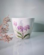 Vintage Bloempot Orchidee Design - H11,5 x 13 cm, Tuin en Terras, Bloempotten, Gebruikt, Rond, Binnen, Ophalen of Verzenden