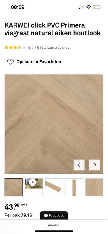 KARWEI Click PVC Visgraat - 3 Pakken beschikbaar voor biedingen