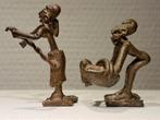 Bronzen Afrikaanse Beeldjes Ashanti brons, Set van Twee, Ophalen of Verzenden