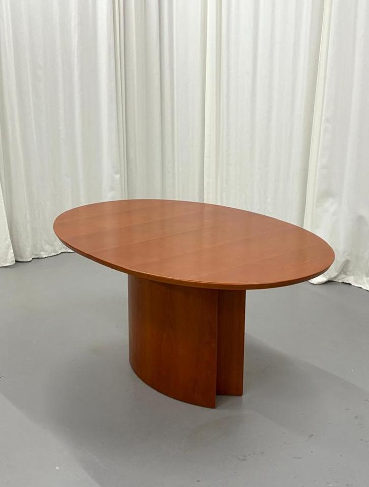 Uitschuifbare ovale design eettafel kersenhout, Huis en Inrichting, Tafels | Eettafels, Gebruikt, 100 tot 150 cm, 150 tot 200 cm