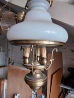 Koperen lamp met melkglas, Huis en Inrichting, Lampen | Hanglampen, Ophalen of Verzenden, Minder dan 50 cm