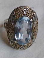 THEODOR FAHRNER Zilveren Ring Aquamarijn Marcesiet, Sieraden, Tassen en Uiterlijk, Antieke sieraden, Verzenden, Zilver, Ring, Verguld