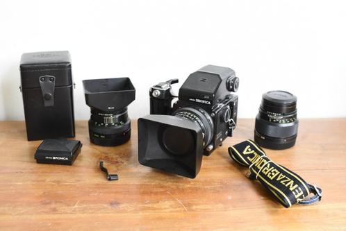 Zenza Bronica ETRS + 40mm f4 + 75mm f2.8 + 150mm f3.5, Audio, Tv en Foto, Fotocamera's Analoog, Zo goed als nieuw, Spiegelreflex