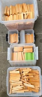 Hobby hout blokjes balkjes houten blokken spoorbaan latjes, Ophalen of Verzenden, Zo goed als nieuw, Balk, Minder dan 200 cm