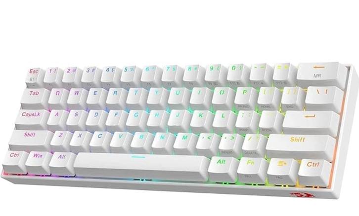 Toetsenbord Redragon Draconic Pro Wit, Computers en Software, Toetsenborden, Zo goed als nieuw, Qwerty, Draadloos, Gaming toetsenbord