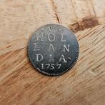 Oude munt dubbele stuiver Holland 1757, vals exemplaar, Ophalen of Verzenden, Vóór koninkrijk, Overige waardes