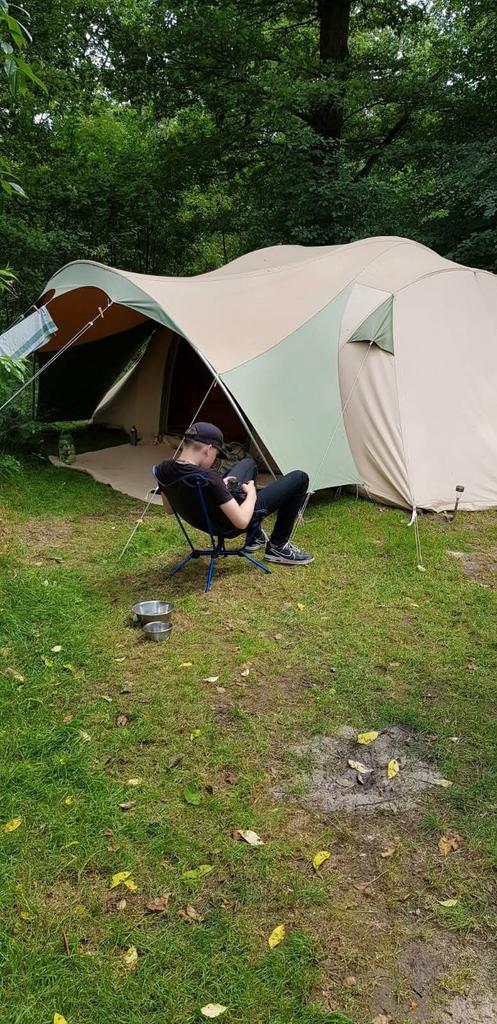 Ruime katoenen Esvo kameleon met luifel voor 4 personen, Caravans en Kamperen, Tenten, tot en met 4, Gebruikt, Ophalen