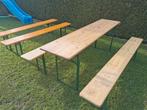 Biertafel + banken set + 2 banken, Ophalen, Zo goed als nieuw, Carnaval