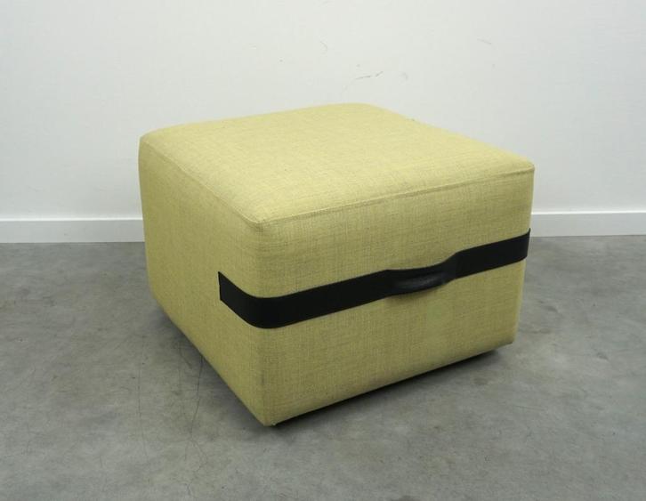 Design Poef | Zitkussen | Hocker  | Geel, Huis en Inrichting, Banken | Voetenbanken en Poefen, Gebruikt, 50 tot 75 cm, 50 tot 75 cm