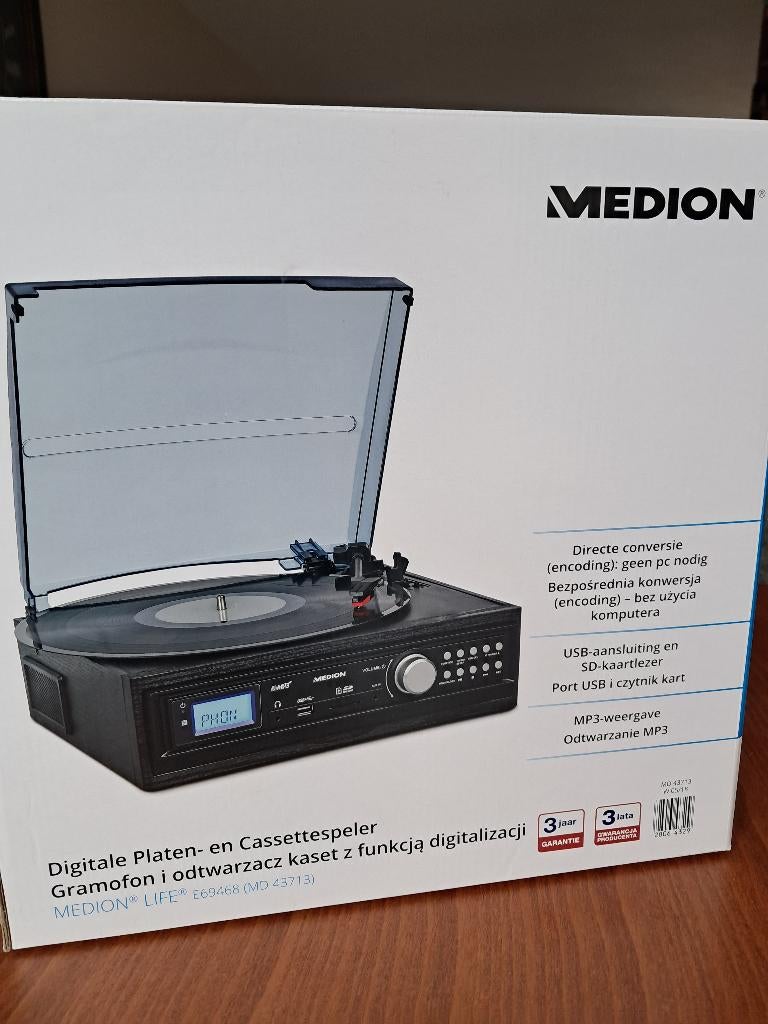 Medion Digitale platen- en cassettespeler, Audio, Tv en Foto, Platenspelers, Ophalen of Verzenden, Nieuw, Platenspeler, Overige merken