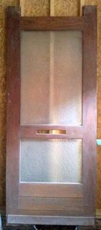 hardhouten voordeur (871), Doe-het-zelf en Verbouw, Deuren en Horren, Ophalen, 80 tot 100 cm, 200 tot 215 cm, Glas