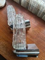 Vintage set iceberg wand lampen, helder ice glass, Ophalen of Verzenden, Glas