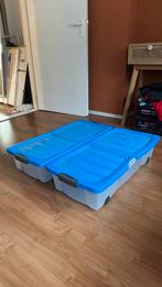 Twee opbergbakken op wieltjes, 77 x 37 x 17 cm, Doe-het-zelf en Verbouw, Kratten en Dozen, Ophalen, 60 cm of meer, 75 tot 100 cm