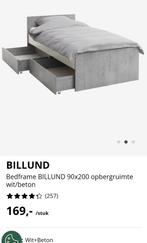 Complete BILLUND Kamer Meubels - Wit/Beton Look, 90 cm, Eenpersoons, Wit, Ophalen of Verzenden