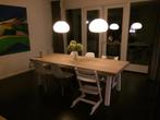 Europees eiken eettafel, Ophalen, Gebruikt, 100 tot 150 cm, 200 cm of meer