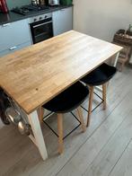 IKEA keukeneiland met 2 barkrukken, Huis en Inrichting, Keuken | Keukenelementen, Ophalen, Gebruikt, 100 tot 150 cm, Minder dan 100 cm