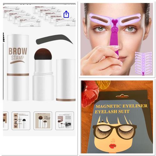 Wenkbrauwen stempel/wenkbrauwsjablonen +magnetic wimpers set, Sieraden, Tassen en Uiterlijk, Uiterlijk | Cosmetica en Make-up