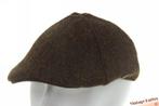 Vintage Platte pet Macahel bruin visgraat wol mix 54-60, Macahel, Ophalen of Verzenden, 58 of 59 cm (L, 7¼ of ⅜ inch), Pet