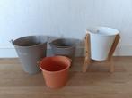 Bloempotten / emmertjes, Rond, Ophalen of Verzenden, Zo goed als nieuw, Metaal