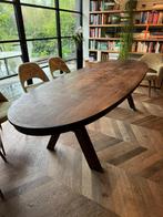 Ovale Massief Hardhouten Eettafel, 200 cm of meer, 50 tot 100 cm, Gebruikt, Overige houtsoorten