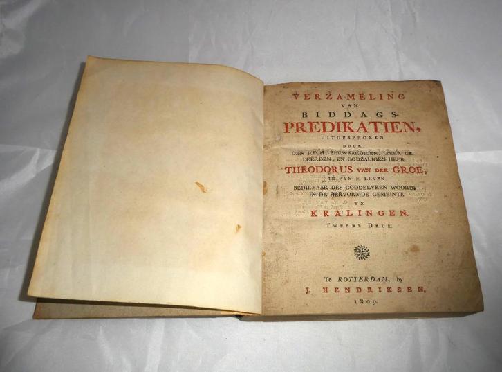Theodorus van der Groe Verzameling Biddagspredikatien (16), Boeken, Godsdienst en Theologie, Gelezen, Christendom | Protestants