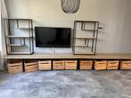 TV meubel met houten fruitkisten op wielen, Ophalen, Zo goed als nieuw, 25 tot 50 cm, Minder dan 100 cm