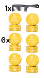 6x Haarwax Set hairwax + Gratis Styling kam, Ophalen of Verzenden, Nieuw, Gel, Wax, Haarlak of Mousse