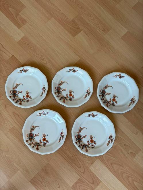 5 ontbijtborden C.Jamin jaren ‘30, Antiek en Kunst, Antiek | Servies los, Ophalen of Verzenden