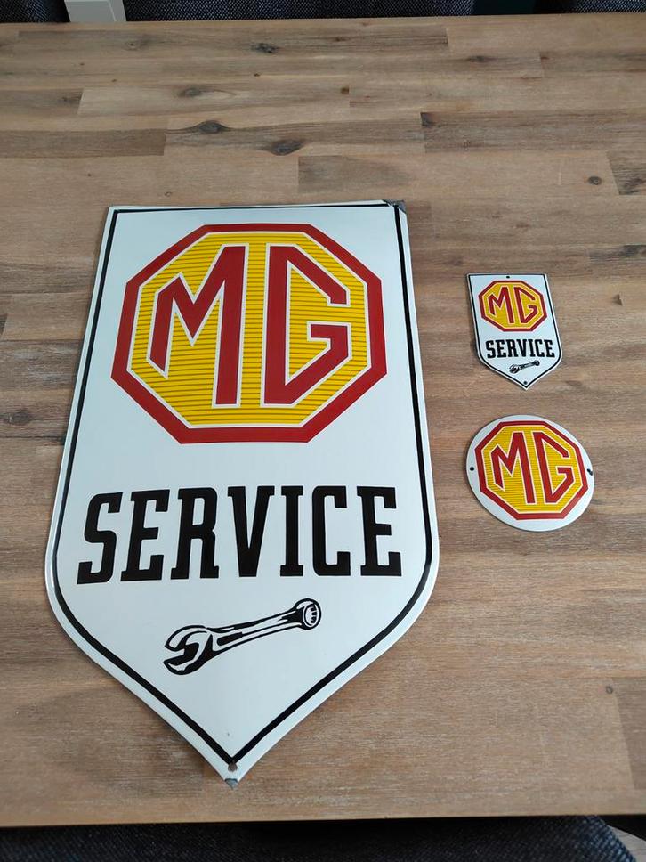 MG Emaille Reclameborden - Set, Antiek en Kunst, Antiek | Emaille, Ophalen of Verzenden