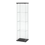 Ikea Detolf zwart vitrinekast met licht, Huis en Inrichting, Kasten | Vitrinekasten, Ophalen of Verzenden, Zo goed als nieuw