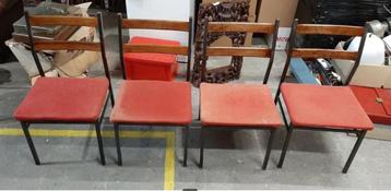 retro 4 Brabantia palisander stoelen oranje zitting 150 euro