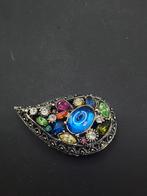 Vintage broche met kleurrijke strass, Overige materialen, Ophalen of Verzenden, Zo goed als nieuw, Onbekend