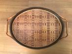 Handgemaakt Bamboe Dienblad theeblad vintage jaren 70/80, Ophalen of Verzenden, Zo goed als nieuw, Rond, Hout