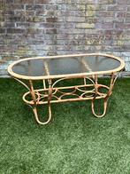 Salontafel tafel rotan bamboe Rohe Noordwolde vintage, Huis en Inrichting, Ophalen, Gebruikt, 100 tot 150 cm, 50 tot 100 cm