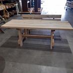 Tuinset Robuust van oude balken, Ophalen, 6 zitplaatsen, Zo goed als nieuw, Bank