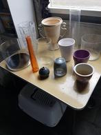 bloempotten, vazen, windlicht, glas-aardewerk, 12 stuks, Ophalen, Gebruikt, Rond