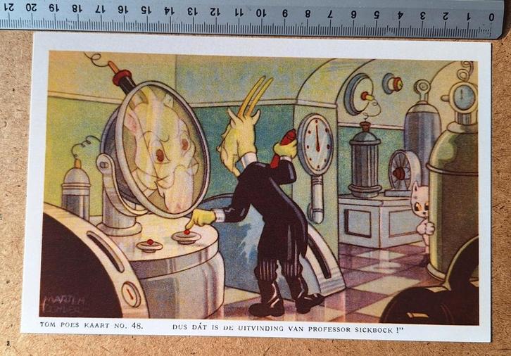 Tom Poes Kaart - Serie 8. Nr 48. (Thomas Rap herdruk), Verzamelen, Stripfiguren, Plaatje, Poster of Sticker, Olivier B, Bommel en Tom Poes