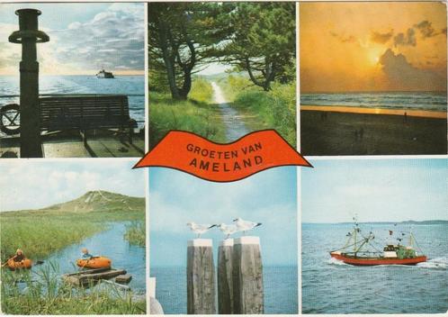 AMELAND Veerboot Bootjes Bos Vissersboot Groeten, Verzamelen, Ansichtkaarten | Nederland, Gelopen, Waddeneilanden, 1960 tot 1980