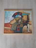 Schilderij van B. Long - Indiaanse figuur, Ophalen of Verzenden