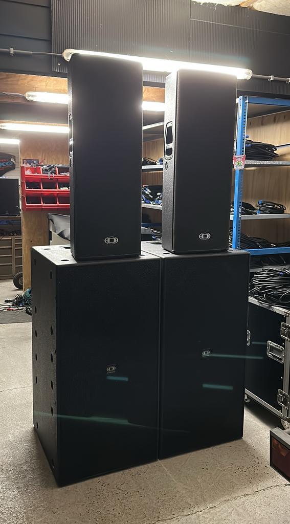 Dynacord Variline VL212 + SUB28, Audio, Tv en Foto, Luidsprekers, Gebruikt, Front, Rear of Stereo speakers, 120 watt of meer, Overige merken