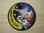 F-16 Fighting Falcon RNLAF 306 Squadron swirl patch geel, Verzamelen, Embleem of Badge, Nederland, Luchtmacht, Verzenden